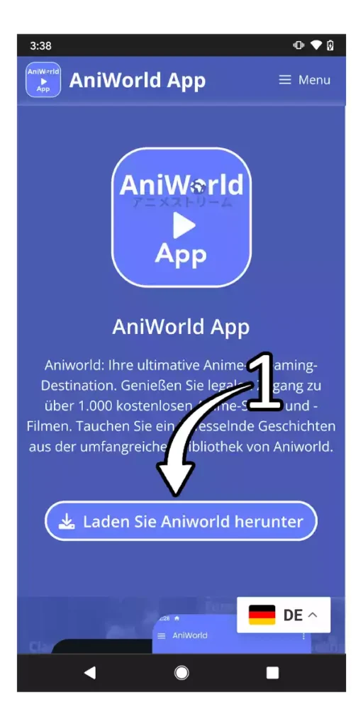 How to download and install Aniworld App step 1