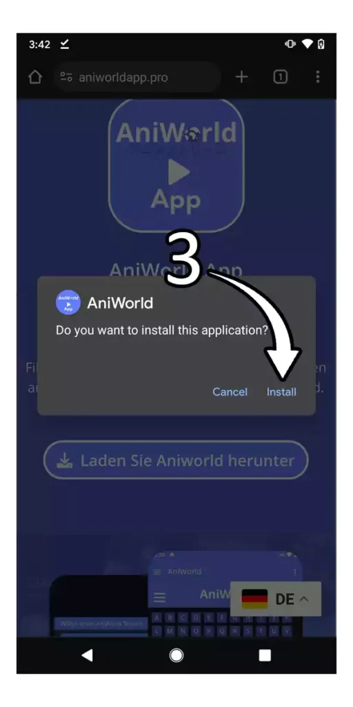 How to download and install Aniworld App step 3